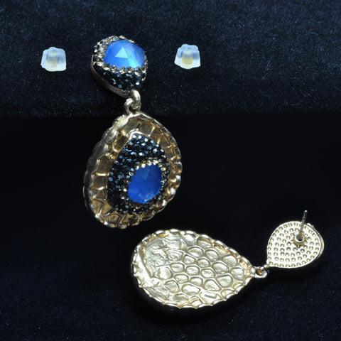 YesBeads Earrings Cat eye CZ rhinestone crystal pave bead gold stud dangle earrings drop fashion jewelry