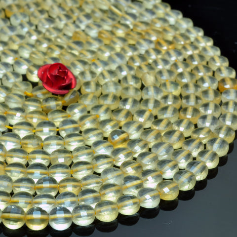 Natural Citrine micro faceted coin loose beads yellow crystal wholesale gemstone jewelry making 15"