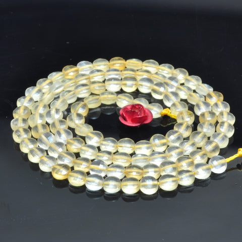 Natural Citrine micro faceted coin loose beads yellow crystal wholesale gemstone jewelry making 15"