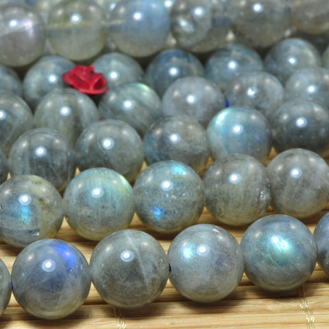 YesBeads Natural Labradorite smooth round loose beads gemstones wholesale jewelry making 15"
