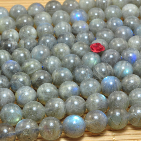 YesBeads Natural Labradorite smooth round loose beads gemstones wholesale jewelry making 15"