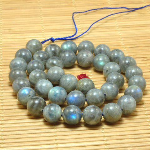 YesBeads Natural Labradorite smooth round loose beads gemstones wholesale jewelry making 15"