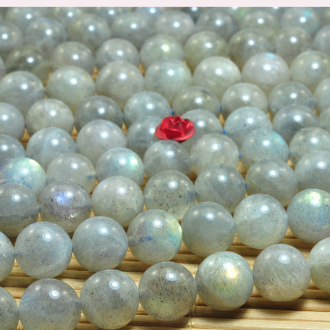 YesBeads Natural Labradorite smooth round loose beads gemstones wholesale jewelry making 15"