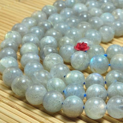 YesBeads Natural Labradorite smooth round loose beads gemstones wholesale jewelry making 15"