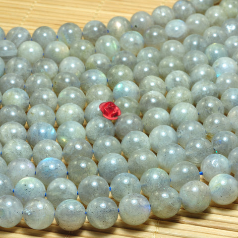 YesBeads Natural Labradorite smooth round loose beads gemstones wholesale jewelry making 15"