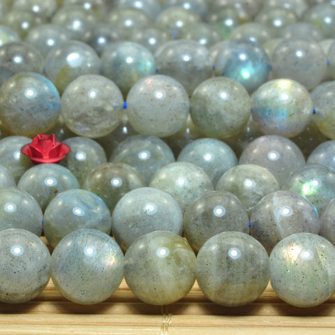YesBeads Natural Labradorite smooth round loose beads gemstones wholesale jewelry making 15"