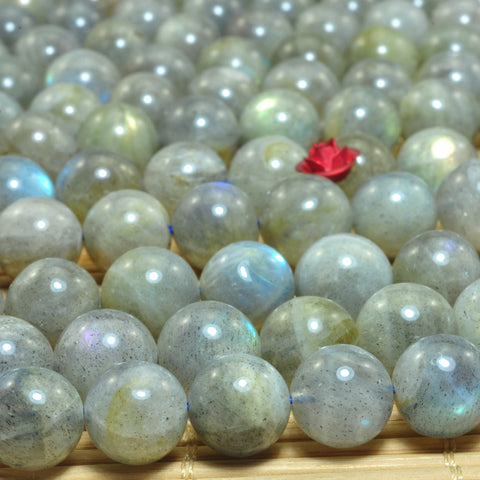 YesBeads Natural Labradorite smooth round loose beads gemstones wholesale jewelry making 15"