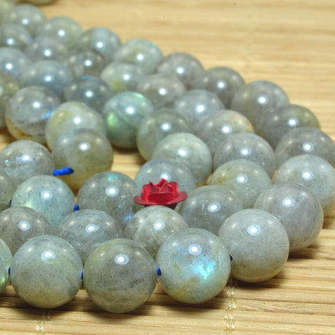 YesBeads Natural Labradorite smooth round loose beads gemstones wholesale jewelry making 15"