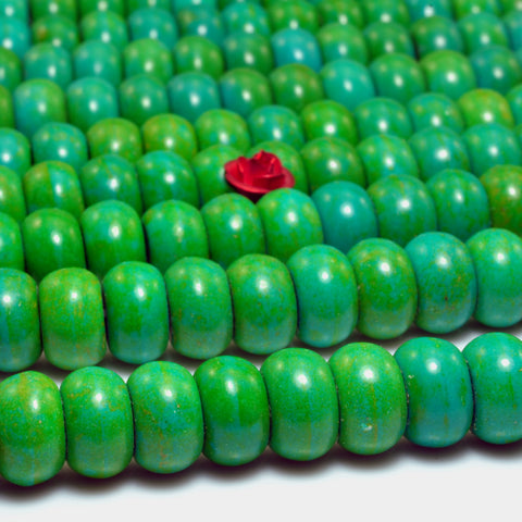 Chinese Turquoise smooth rondelle beads wholesale jewelry making 15"