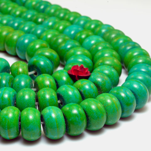 Chinese Turquoise smooth rondelle beads wholesale jewelry making 15"