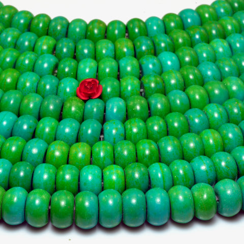 Chinese Turquoise smooth rondelle beads wholesale jewelry making 15"