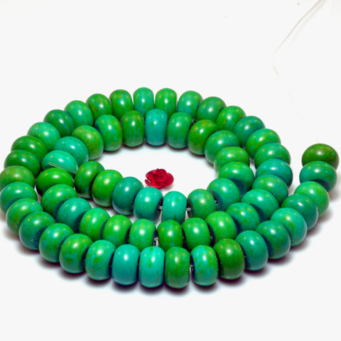 Chinese Turquoise smooth rondelle beads wholesale jewelry making 15"
