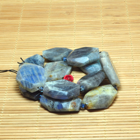 YesBeads Natural Labradorite faceted nugget chunk beads wholesale gemstone jewelry making 15"