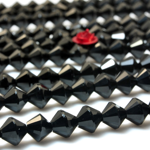 YesBeads Black Onyx faceted disc rondelle beads gemstone wholesale jewelry making 15"