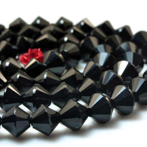 YesBeads Black Onyx faceted disc rondelle beads gemstone wholesale jewelry making 15"