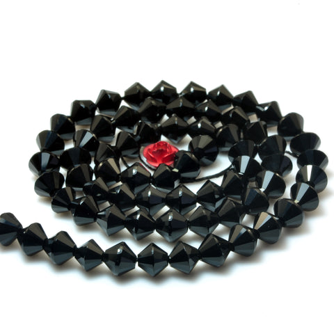 YesBeads Black Onyx faceted disc rondelle beads gemstone wholesale jewelry making 15"