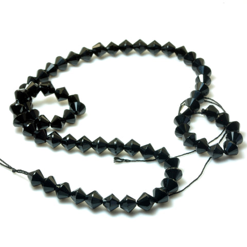 YesBeads Black Onyx faceted disc rondelle beads gemstone wholesale jewelry making 15"