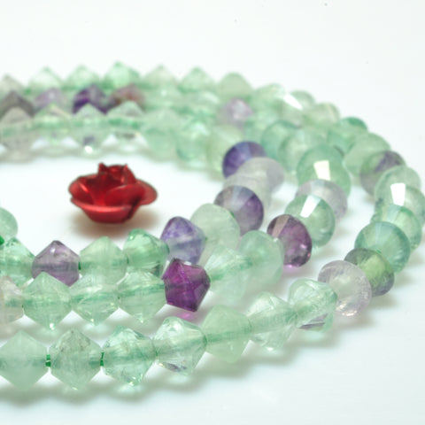 YesBeads Natural Fluorite faceted disc rondelle beads green gemstone wholesale jewelry making 15"