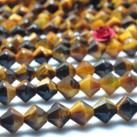 YesBeads Natural Yellow Tiger Eye faceted disc rondelle beads gemstone wholesale jewelry making 15"