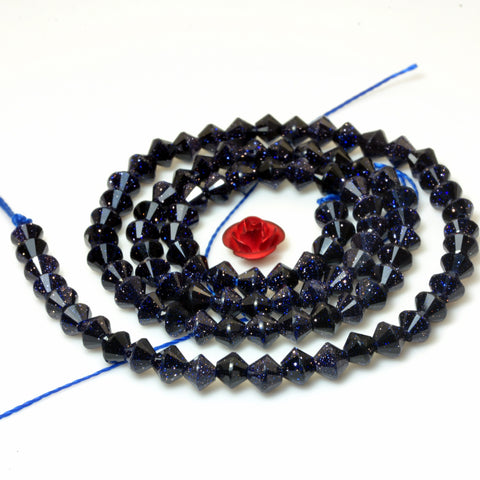 YesBeads Blue Sandstone goldstone faceted disc rondelle beads gemstone wholesale jewelry making 15"