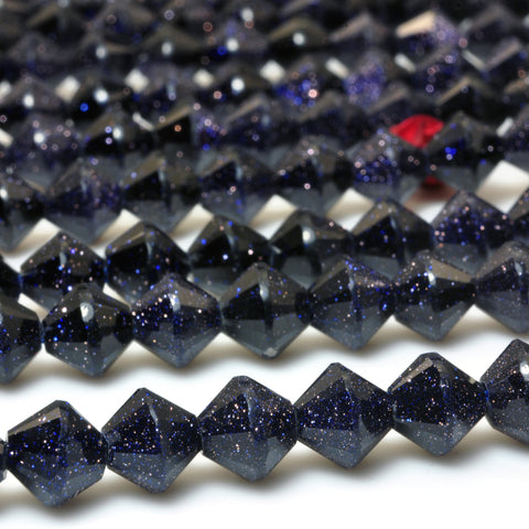YesBeads Blue Sandstone goldstone faceted disc rondelle beads gemstone wholesale jewelry making 15"