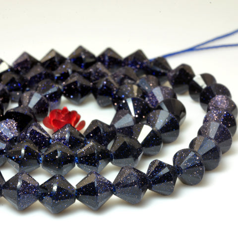 YesBeads Blue Sandstone goldstone faceted disc rondelle beads gemstone wholesale jewelry making 15"