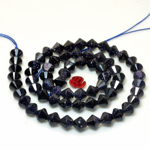 YesBeads Blue Sandstone goldstone faceted disc rondelle beads gemstone wholesale jewelry making 15"
