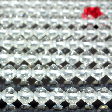 YesBeads Natural Rock Crystal faceted disc rondelle beads clear quartz gemstone wholesale jewelry making 15"