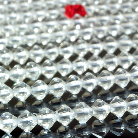 YesBeads Natural Rock Crystal faceted disc rondelle beads clear quartz gemstone wholesale jewelry making 15"