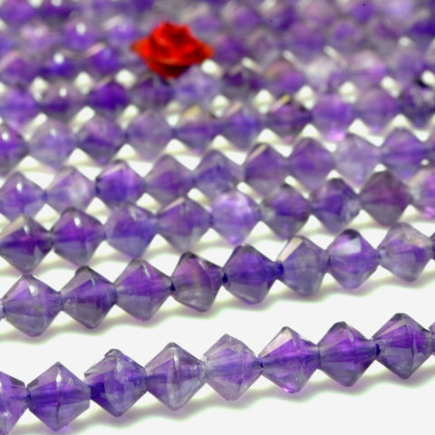 YesBeads Natural Amethyst faceted disc rondelle beads purple gemstone wholesale jewelry making 15"