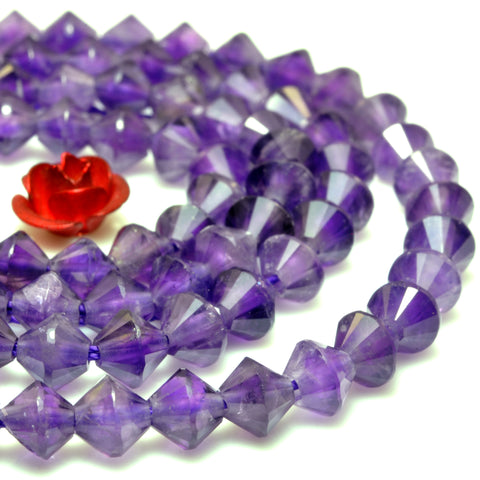 YesBeads Natural Amethyst faceted disc rondelle beads purple gemstone wholesale jewelry making 15"