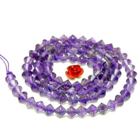 YesBeads Natural Amethyst faceted disc rondelle beads purple gemstone wholesale jewelry making 15"