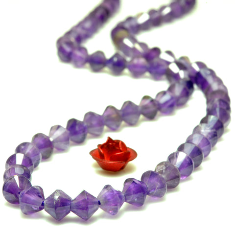 YesBeads Natural Amethyst faceted disc rondelle beads purple gemstone wholesale jewelry making 15"