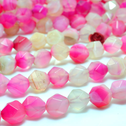 Rose Red Agate star cut faceted nugget beads gemstone wholesale jewelry making bracelet diy