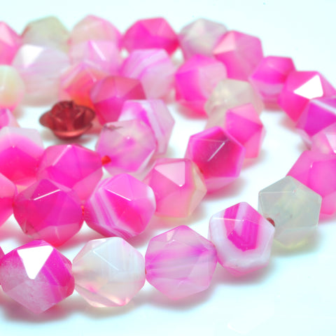 Rose Red Agate star cut faceted nugget beads gemstone wholesale jewelry making bracelet diy