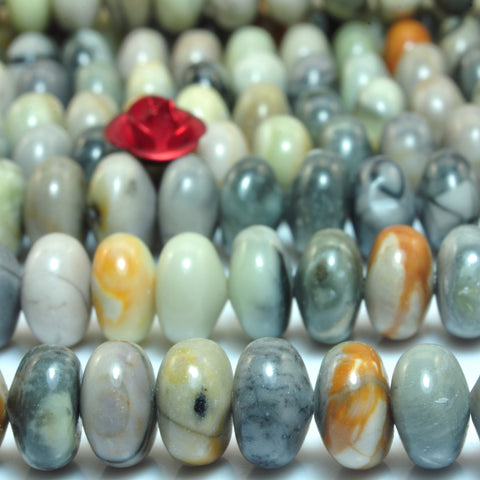 YesBeads Natural Picasso Jasper smooth rondelle beads wholesale gemstone jewelry 15"