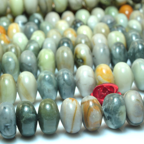YesBeads Natural Picasso Jasper smooth rondelle beads wholesale gemstone jewelry 15"
