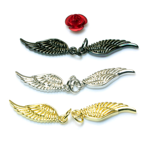 YesBeads Wing charms electroplated copper spacer Angel's wings pendant beads wholesale findings