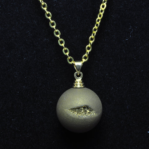 YesBeads Druzy Agate Charms titanium coated agate matte round pendant beads wholesale jewelry