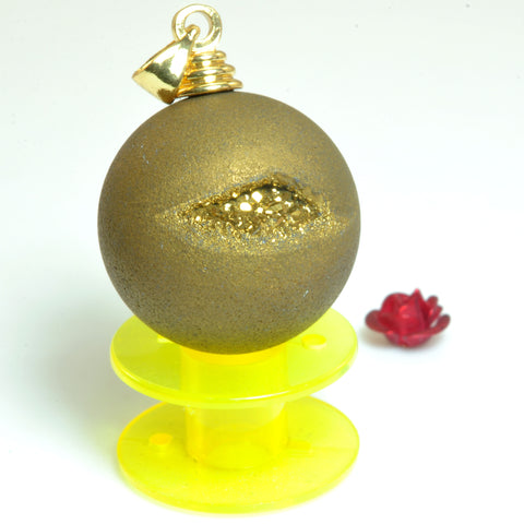 YesBeads Druzy Agate Charms titanium coated agate matte round pendant beads wholesale jewelry