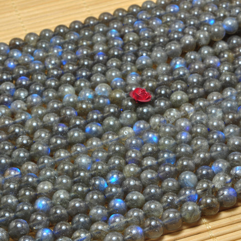 YesBeads Natural Labradorite AA grade smooth loose round beads gemstone wholesale jewelry 6mm 15"