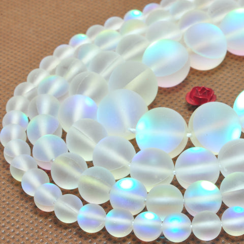 YesBeads Mystic aura quartz crystal matte round loose beads wholesale jewelry making