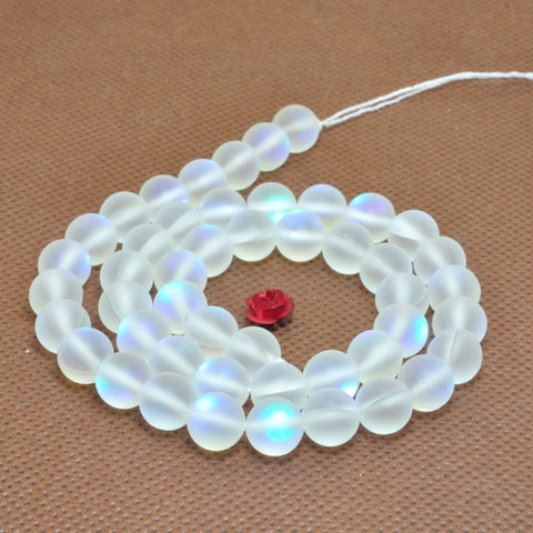 YesBeads Mystic aura quartz crystal matte round loose beads wholesale jewelry making