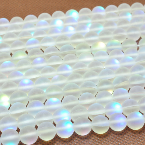 YesBeads Mystic aura quartz crystal matte round loose beads wholesale jewelry making