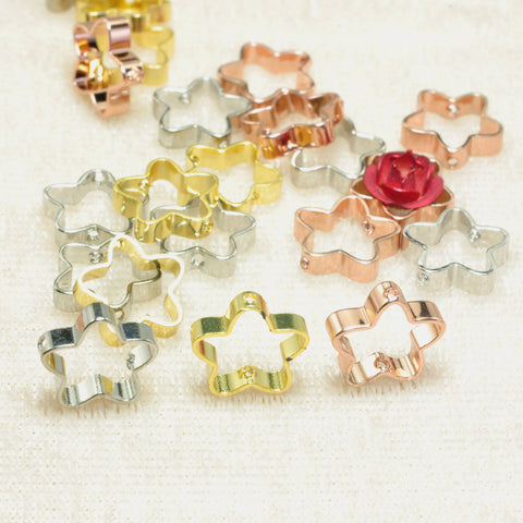 YesBeads Star bead frame electroplated two holes copper spacer connector beads wholesale findings supplies