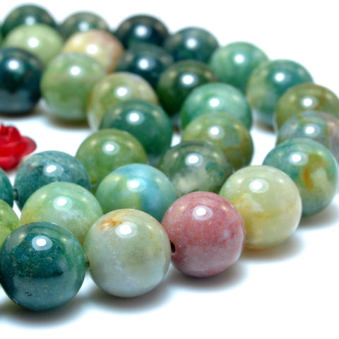 YesBeads Natural Indian Agate smooth round beads wholesale gemstone jewelry 10mm