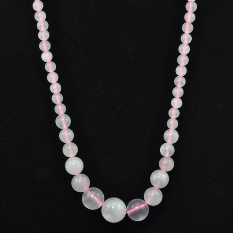 YesBeads Rose quartz gemstone necklace and bracelet natural smooth round pink beads DIY jewelry