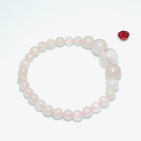 YesBeads Rose quartz gemstone necklace and bracelet natural smooth round pink beads DIY jewelry