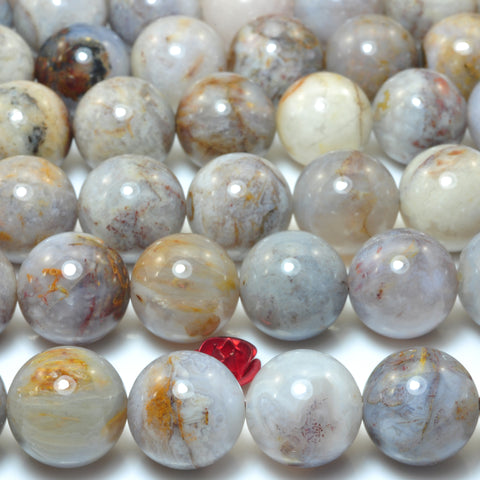 YesBeads Natural Pietersite smooth round loose beads light gemstone wholesale jewelry 15"