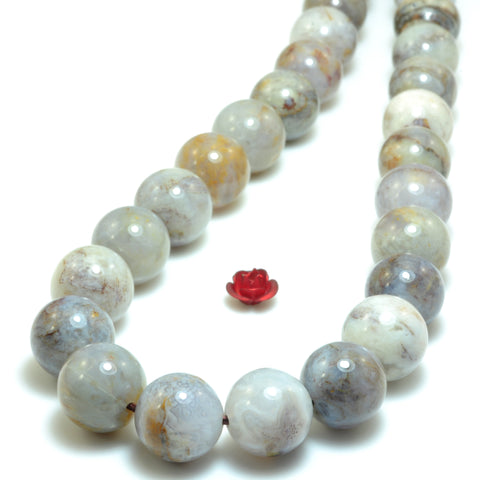 YesBeads Natural Pietersite smooth round loose beads light gemstone wholesale jewelry 15"